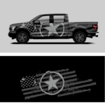 Vector Vehicle Wrap Design - Truck Wrap - U.S. Flag grunge