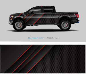 Truck vehicle wrap vector design 7