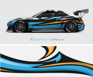 Race car vector wrap design 7