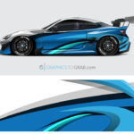 Race car wrap design – vector stock wrap design