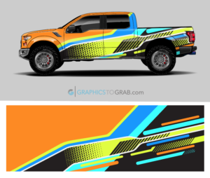 Vector truck wrap design