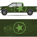 Vector Design Truck Wrap US Flag grunge 1