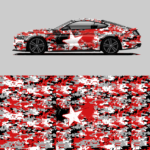 Vehicle Wrap Design mustang digital camo pattern