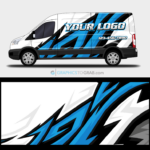 Ford Transit wrap blue graphics