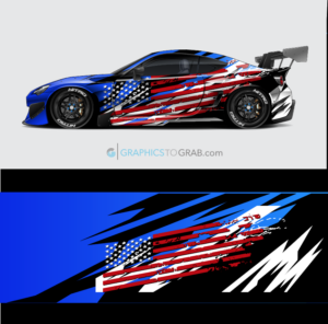 American Flag racing design livery