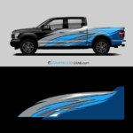 vector Blue shapes Vehicle Wrap Design