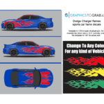 Muscle Car vector flame decals