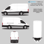 Ford Transit High Roof Extended Cargo 148” WB vector template