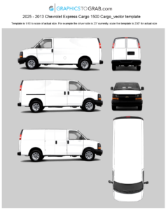 2025 - 2013 Chevrolet Express Cargo 1500 Cargo_vector template