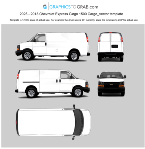 2025 - 2013 Chevrolet Express Cargo van 1500 vector template