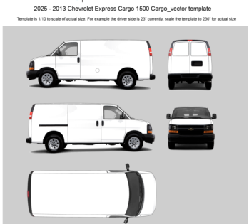 2025 - 2013 Chevrolet Express Cargo van 1500 vector template