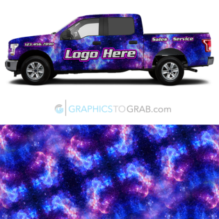 Galaxy print Truck vehicle wrap