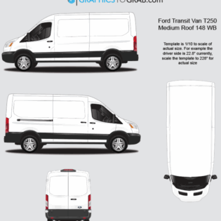 2015 Ford Transit Van T250 cargo van_Passenger-vector template