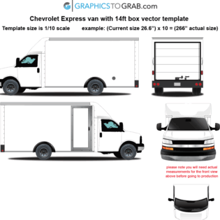 Chevy Express 14ft box truck vector template