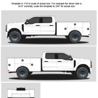 Vector Template - 2023 Ford F-350 crew cab with utility bed