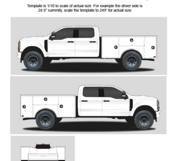Vector Template - 2023 Ford F-350 crew cab with utility bed
