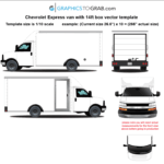 Chevy Express 14ft box truck vector template