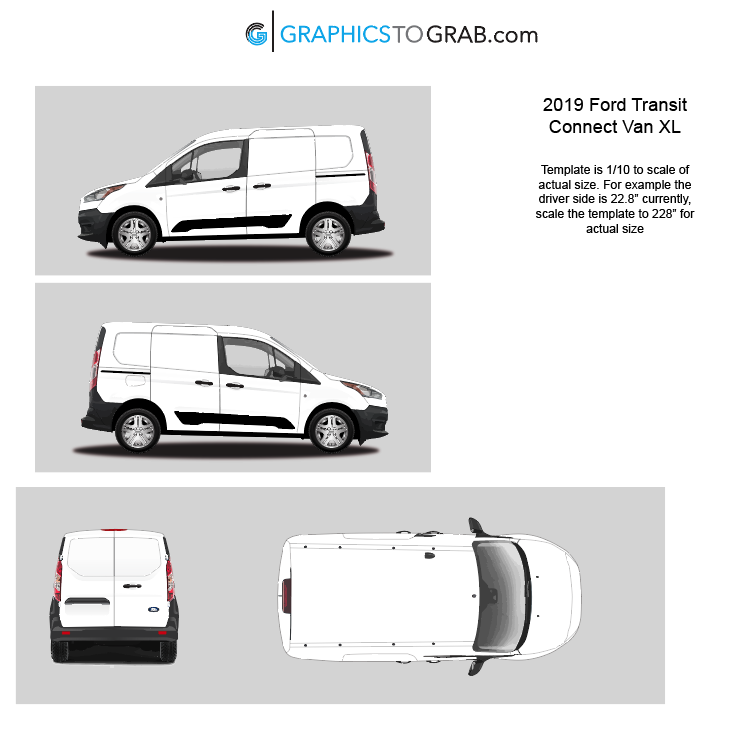 2019 Ford Transit Connect Van XL-vector template